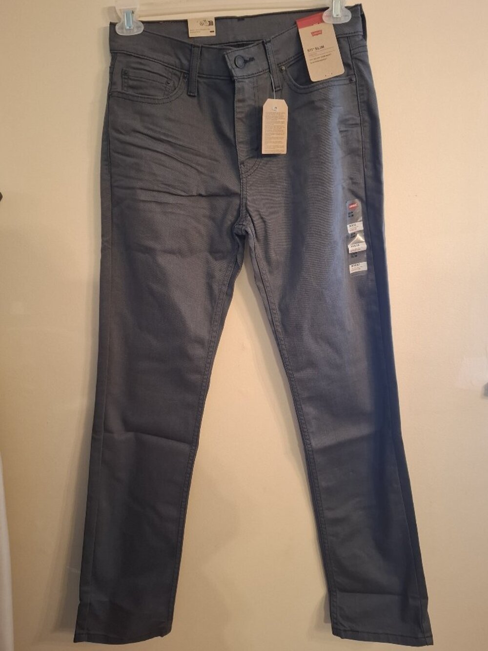 NWT Genuine Levi's 511 Slim Fit Stretch Jeans - Charcoal Slate Gray Wash 30x32